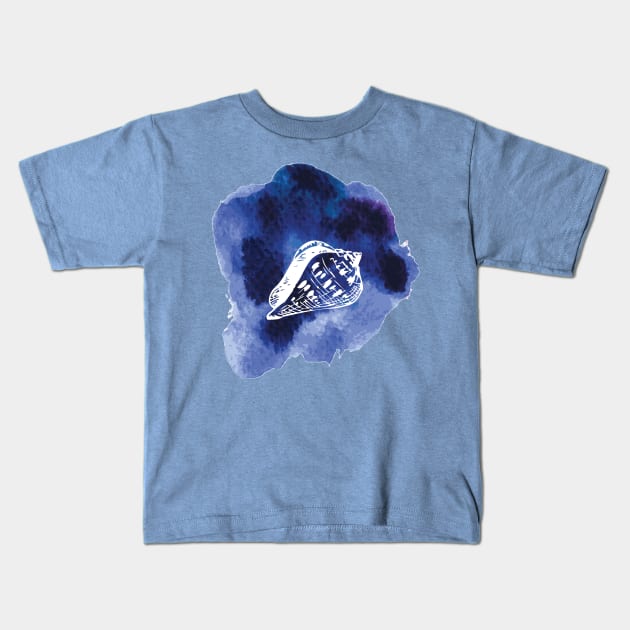 Watercolor Seashell Kids T-Shirt by ddtk